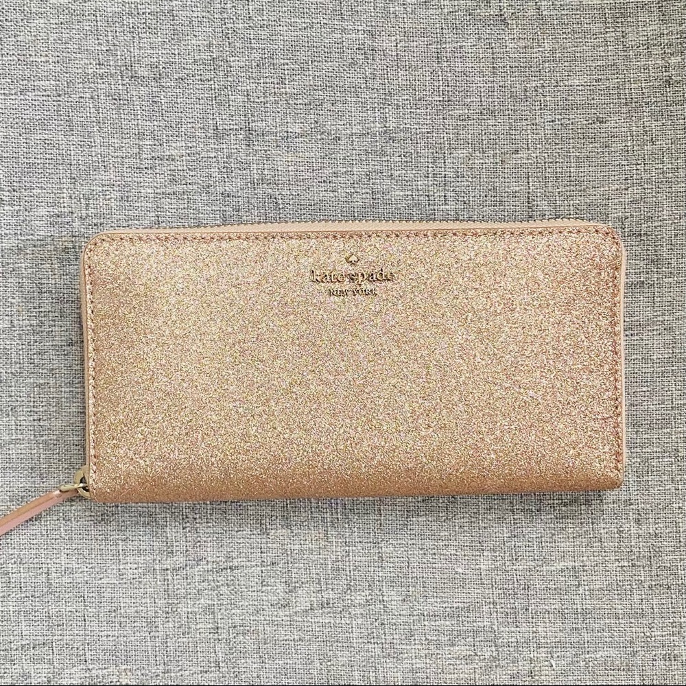 EUC Kate Spade Rose Gold Glitter Wallet